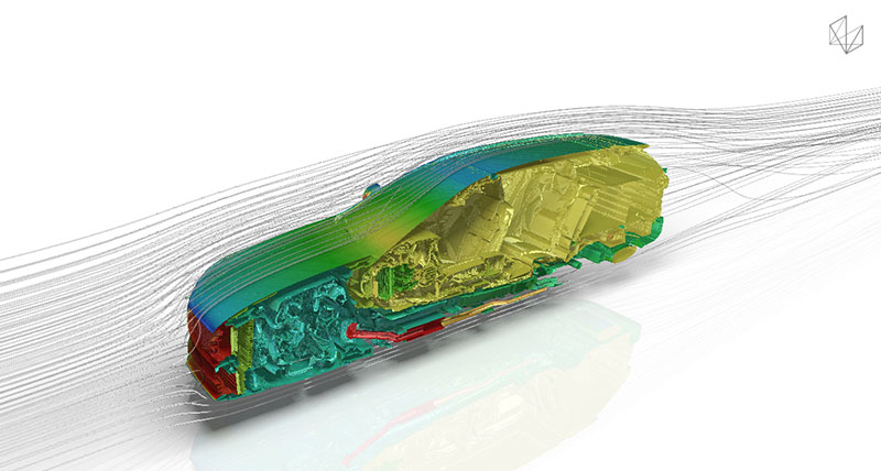 A simulation of a Volvo 4x4 car in CFD software