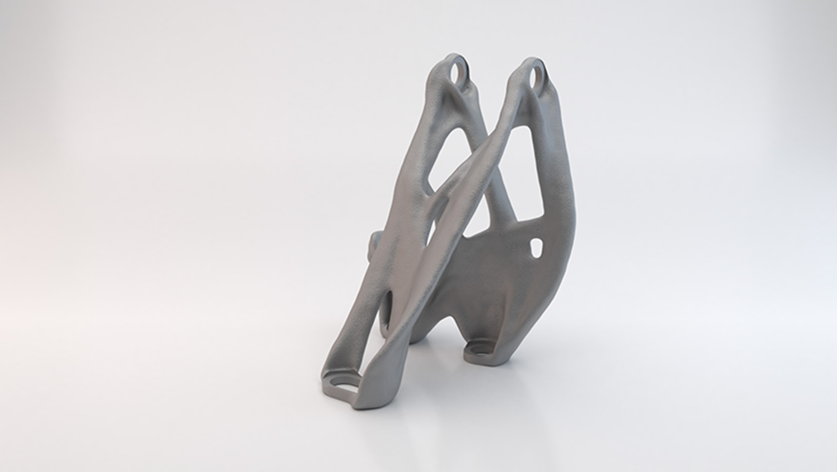A render of a bracket created in CAE software