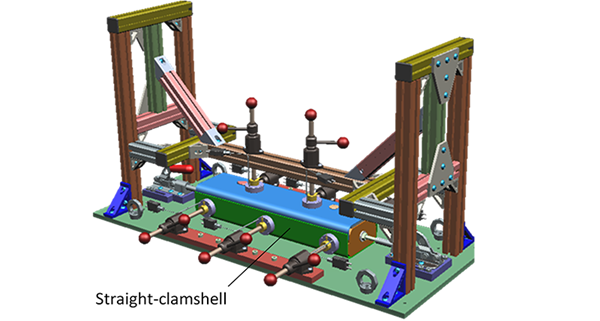 Figure 1. Straight-clamshell assembly – CAD model