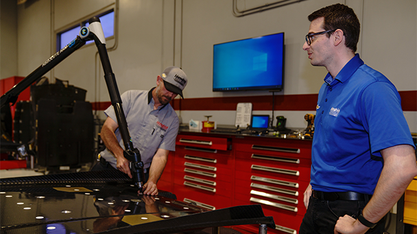 The Absolute Arm systems in use at Hendrick are capable of touch probing as well as 3D scanning measurement, allowing for increased accuracy when inspecting features