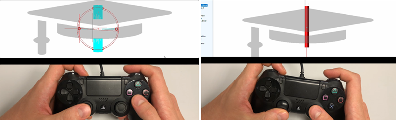 Figura 7. Screenshot del video in cui si testa il controller in tempo reale.