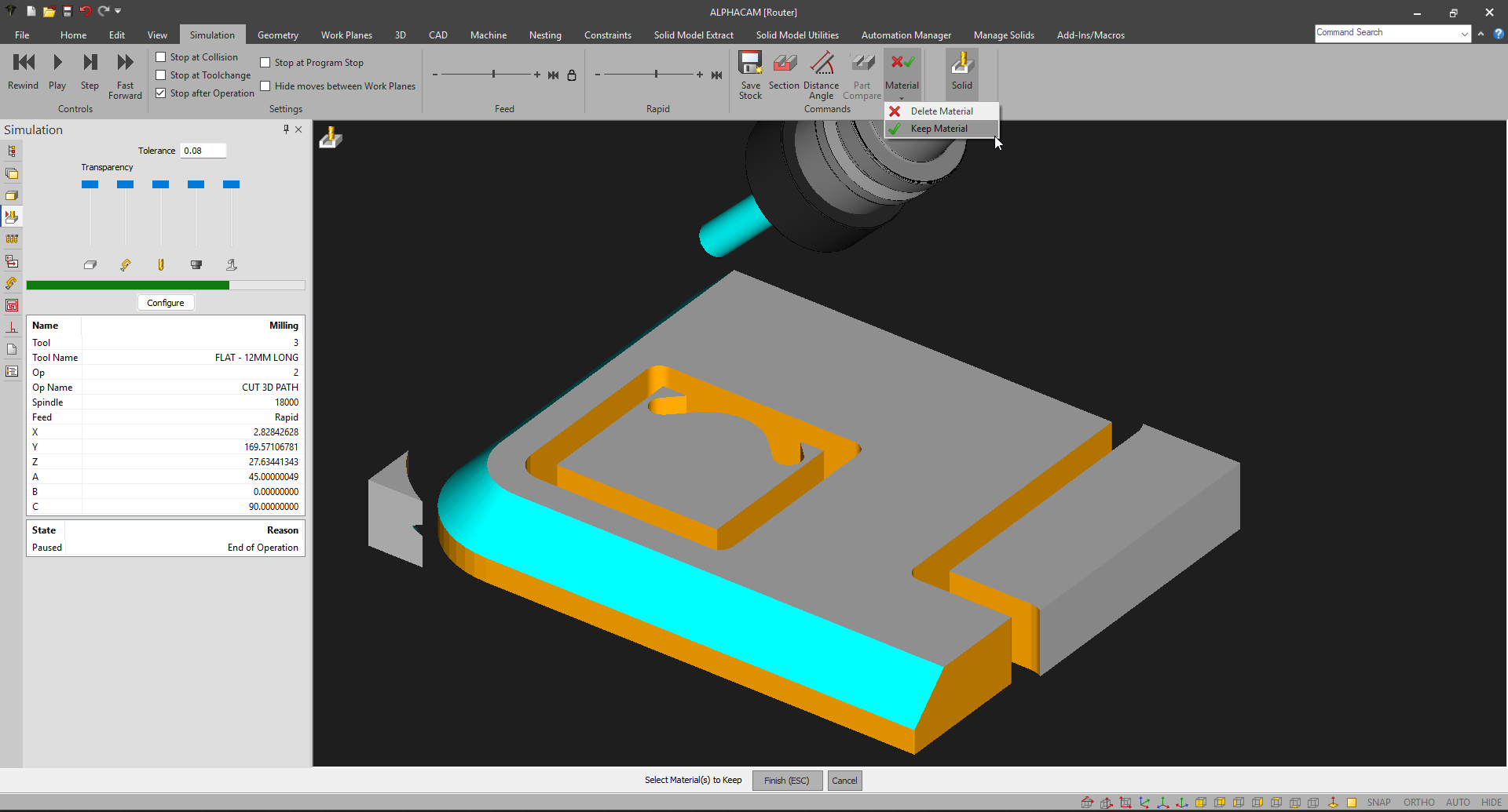 3Solid Simulation - Scrap Offcut Keep Delete