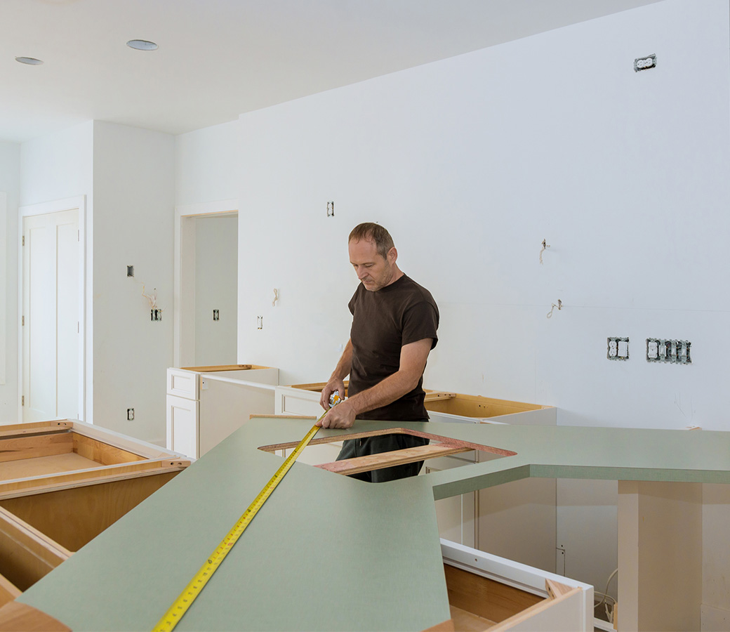 Cabinet maker measuring units and countertops