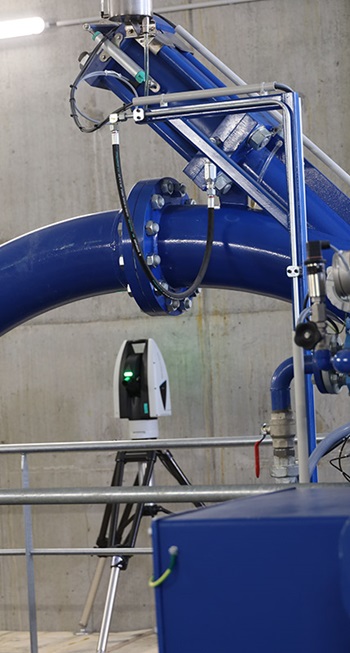 The ATS600 scans the mechanical environment of the micro hydropower plant.