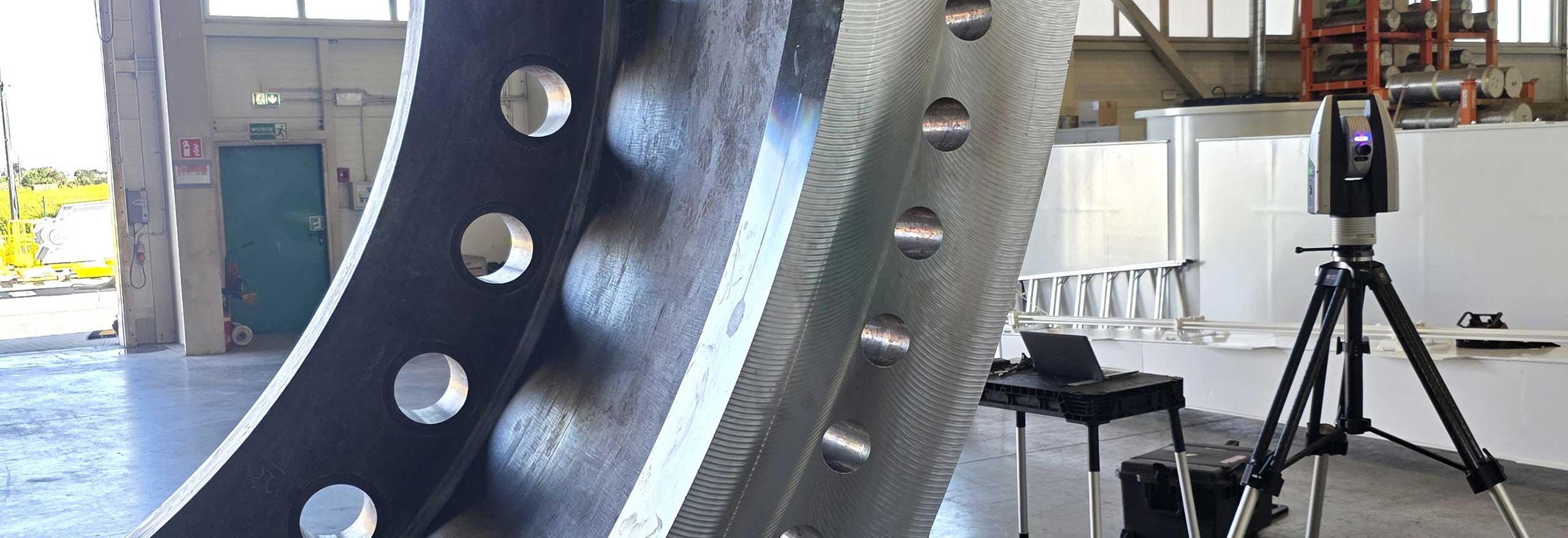 With the AT500 we reference the actual tower axis and flanges, trace points on steel, and let welders tack in the right place the first time.