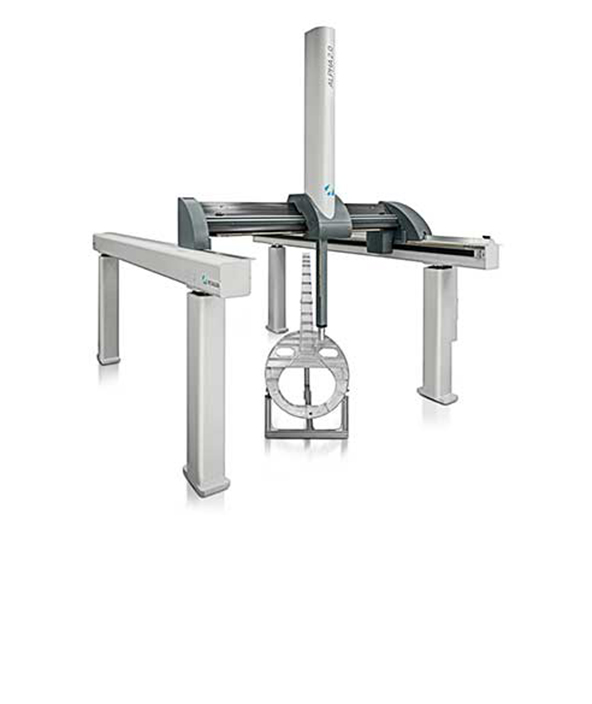 Wide angle 3/4 shot of the DEA Alpha 2.0 gantry CMM