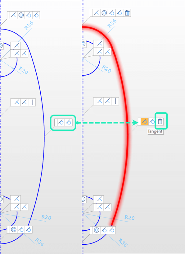 Enhanced Constraints Sketching in DESIGNER 2025.2 with cleaner view, quick dimension updates, and precise angle constraint positioning.