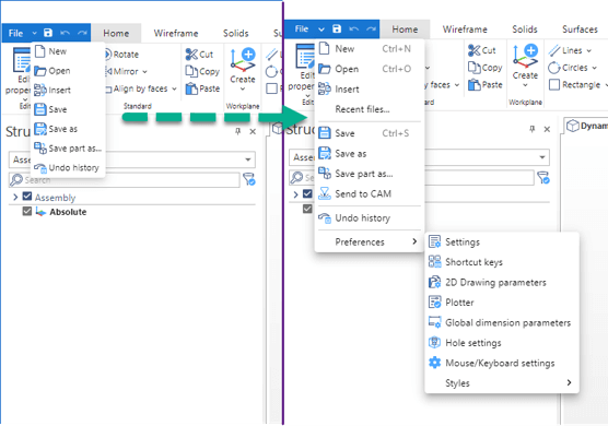 Streamlined User Interface in DESIGNER 2025.2 with common functions moved to the main window for easier access and reduced clutter.