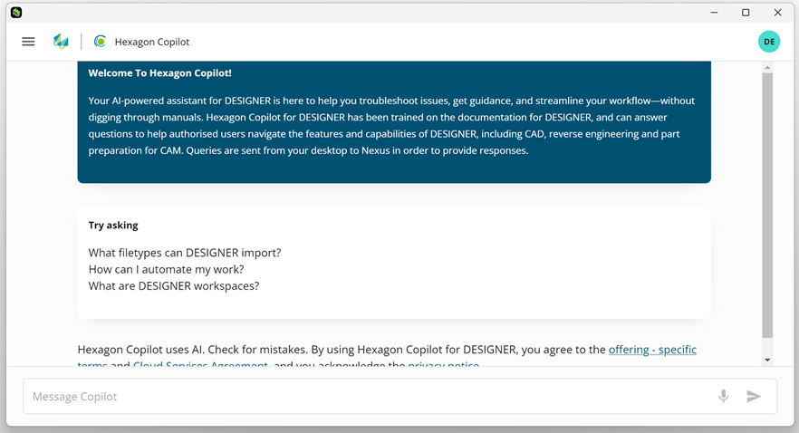 Designer hexagon copilot