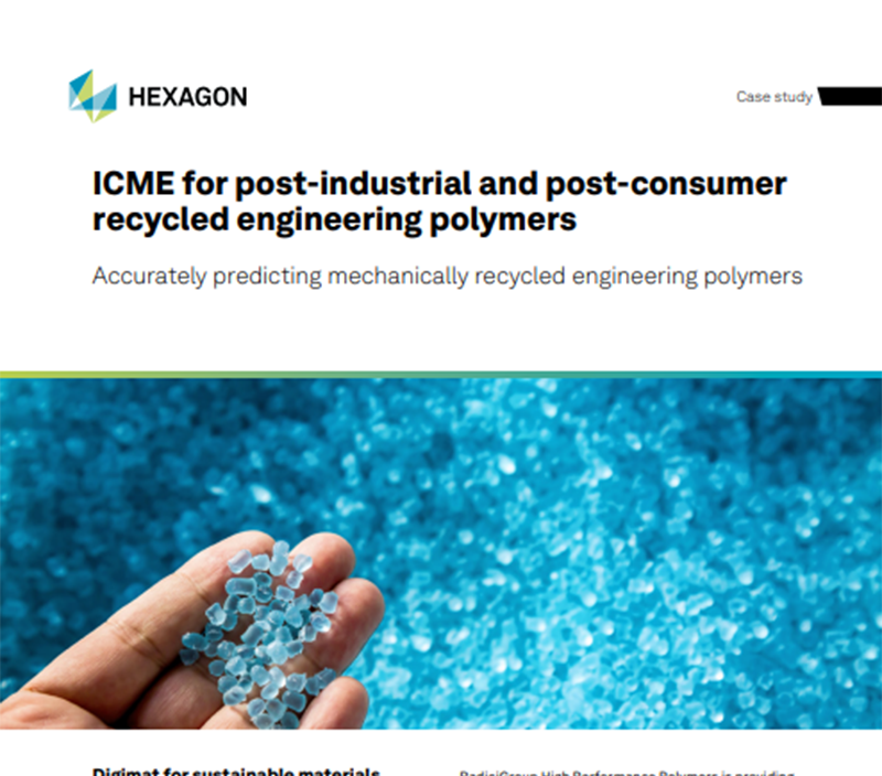 Front cover of the case study ICME for post-industrial and post-consumer recycled engineering polymers