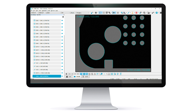 Software PC-DMIS Vision su schermo desktop