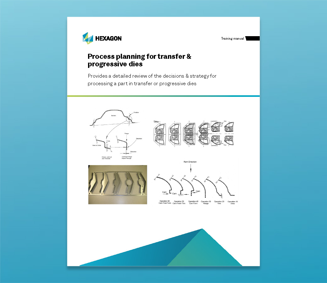Close up of the training material front cover for process planning for progressive dies