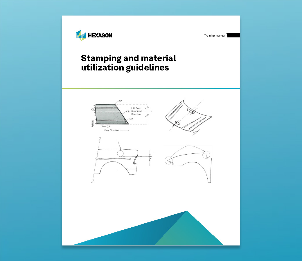 Close up of the training material front cover for Stamping and Material Utilization Guidelines