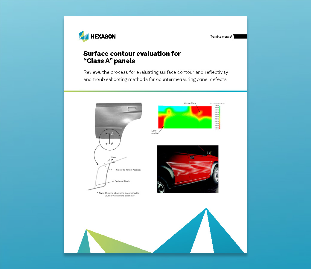 Close up of the training material front cover for surface contour evaluation for “Class A” panels