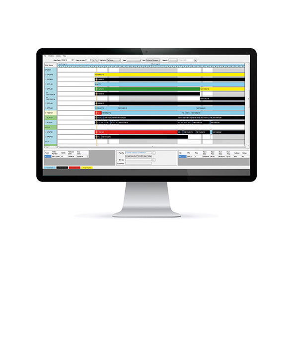 Javelin production planning software on monitor