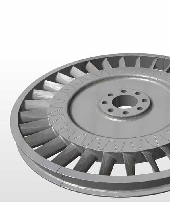 Turbine surface modeled with Hexagon's REcreate software