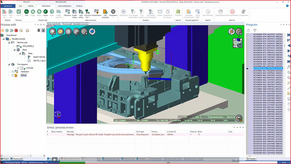NCSIMUL 2023.2 has a new way of decoding CNC programs