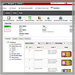 Image of software screen with menu displayed 