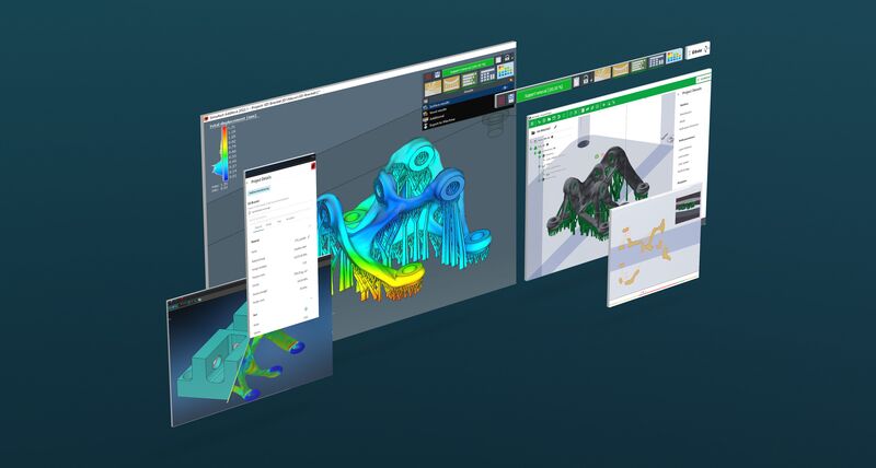 Screenshots von Software für das Design von additiver Fertigung