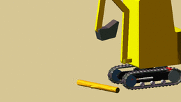 Image of simulation of digger simulation moving in software