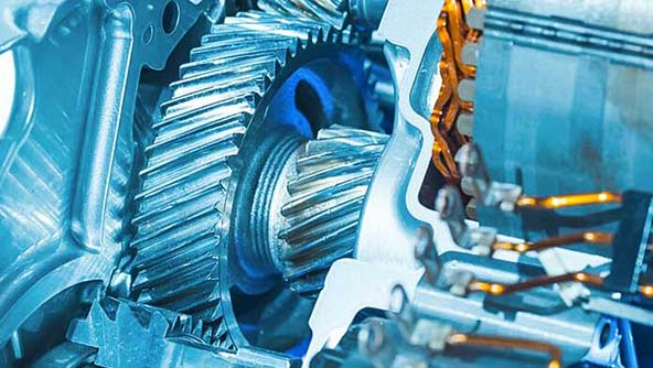 Close-up of a drivetrain