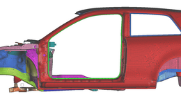 MSC Nastran side view of car body
