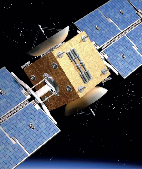 A satellite in orbit