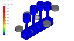 Image of simulated parts moving in software