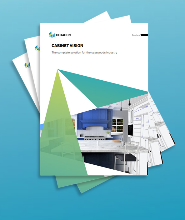 Capa frontal do catálogo de produtos CABINET VISION na versão em inglês