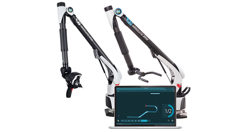 Two Absolute Arms with BendingStudio XT for scanning and probing
