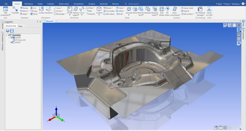 Una schermata del software CAD CAM DESIGNER di Hexagon
