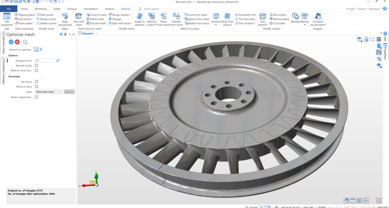 A turbine surface modelled on Hexagon's REcreate software