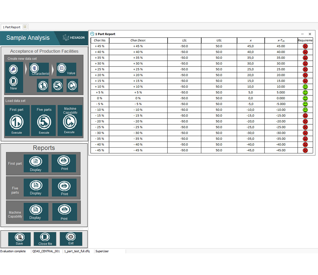 Screenshot der HxGN Quality Assurance Essentials Software