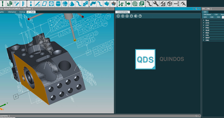 Bild på Quindos programvarugränssnitt