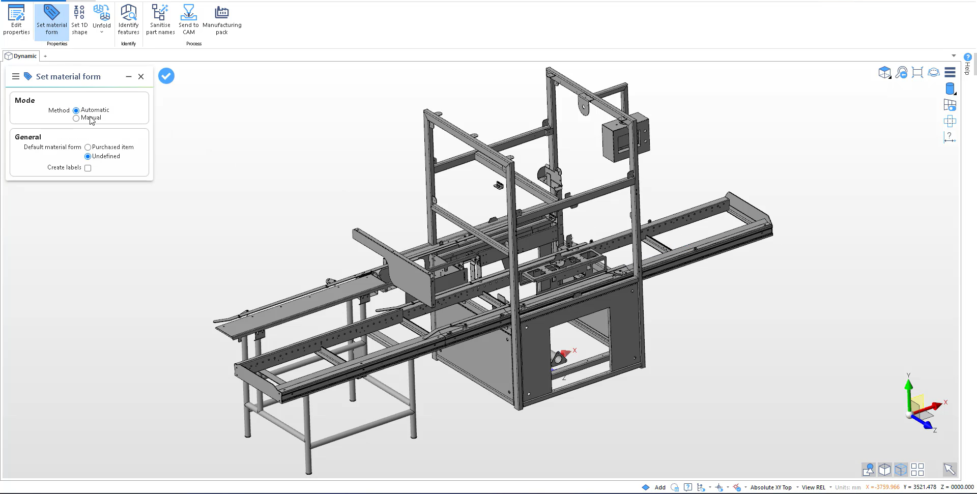 Designer Auto Material Form
