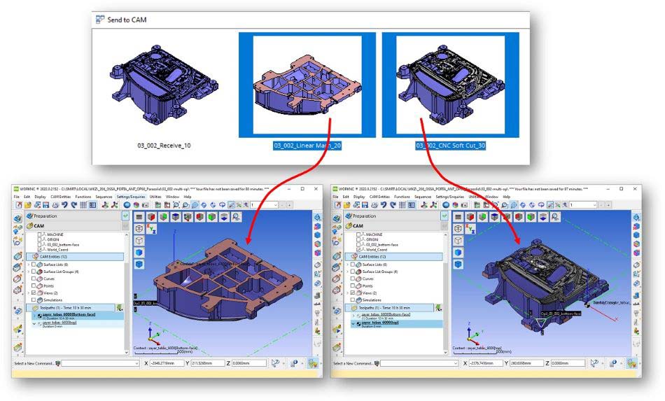 Send to CAM Multiple DieBuild operations