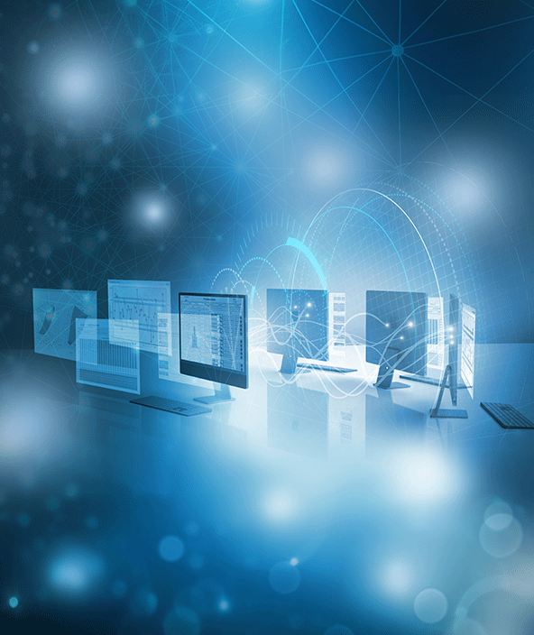 A conceptual image of multiple monitors
