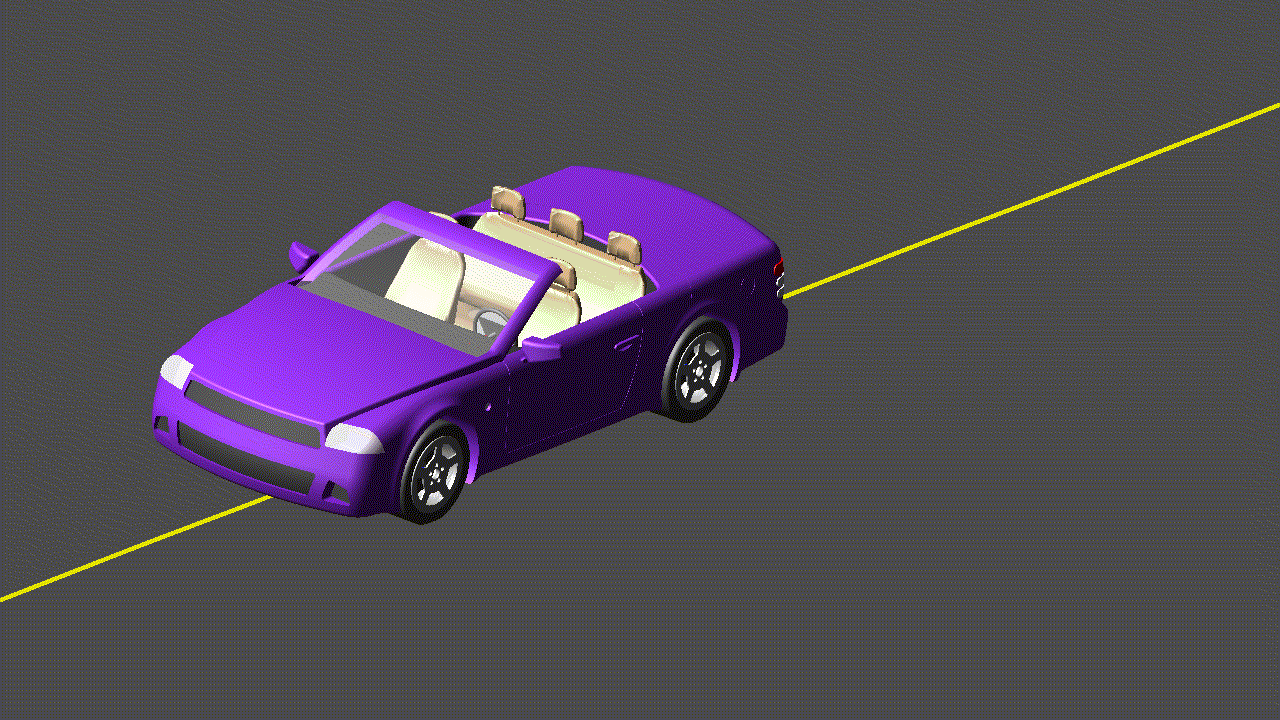 A gif of a purple car in simualtion software used in Formula SAE Performance Optimization