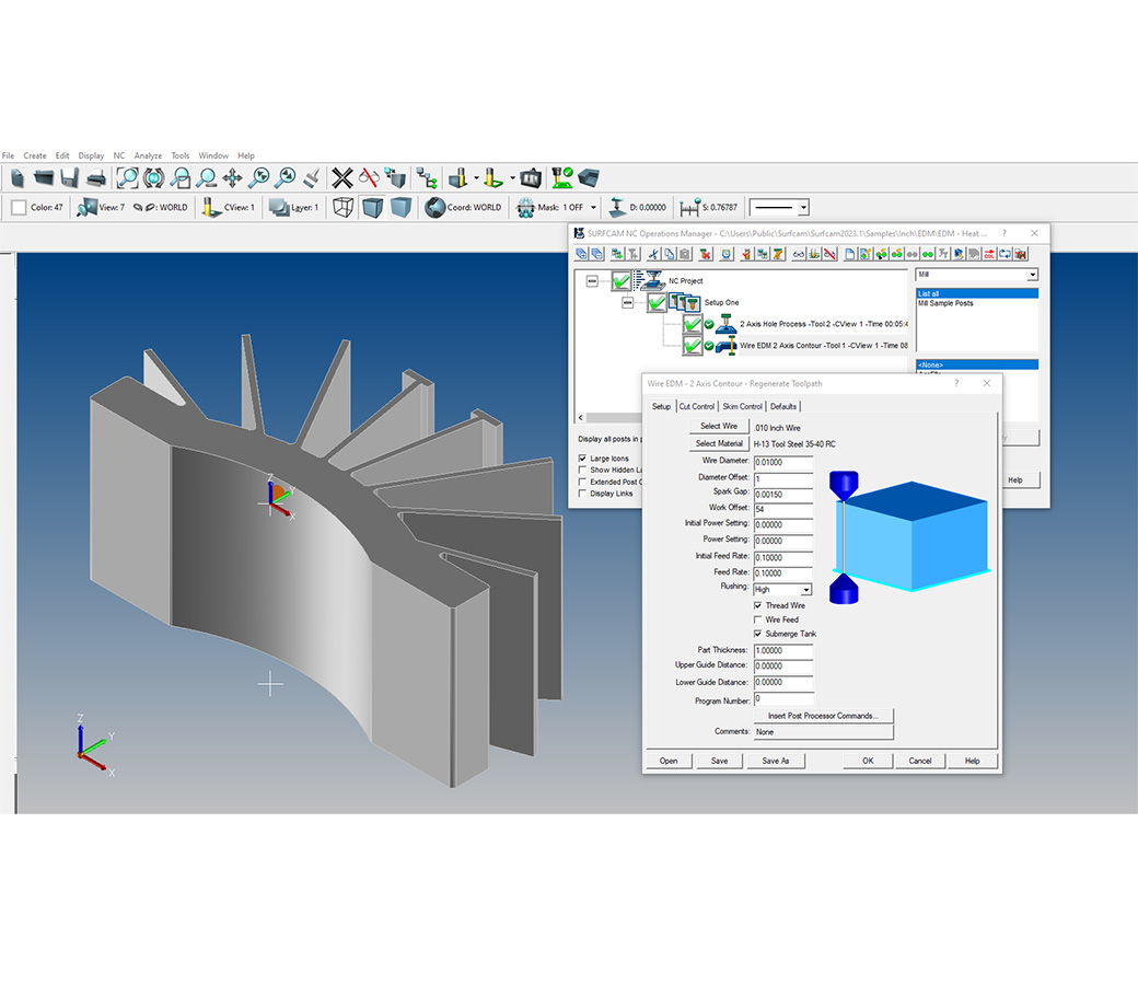 SURFCAM Post Processors production software screenshot