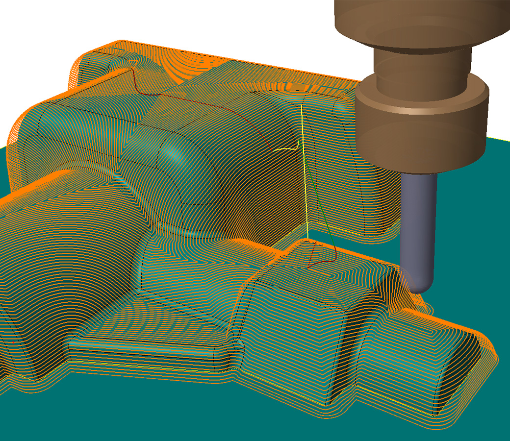 VISI Machining 3 Achs-Bearbeitung – 3D-Schlichten mit seitlicher Zustellung