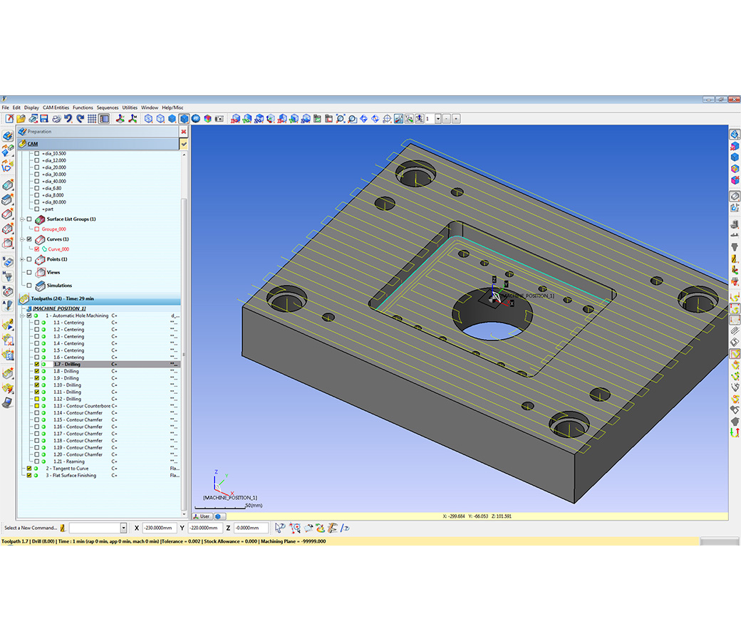 Captura de tela do software de produção do WORKNC 2D License