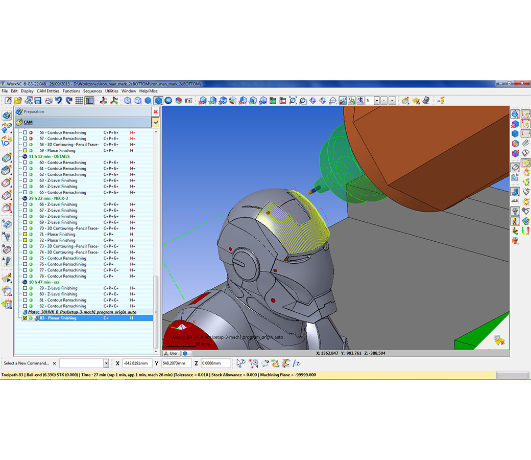 Captura de tela do software de produção WORKNC – Licença completa