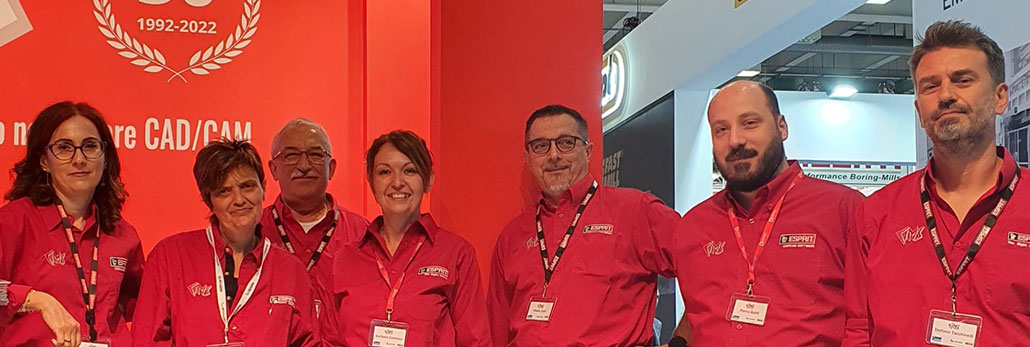 The team from CIM3 at the Mecspe Event wearing red shirts