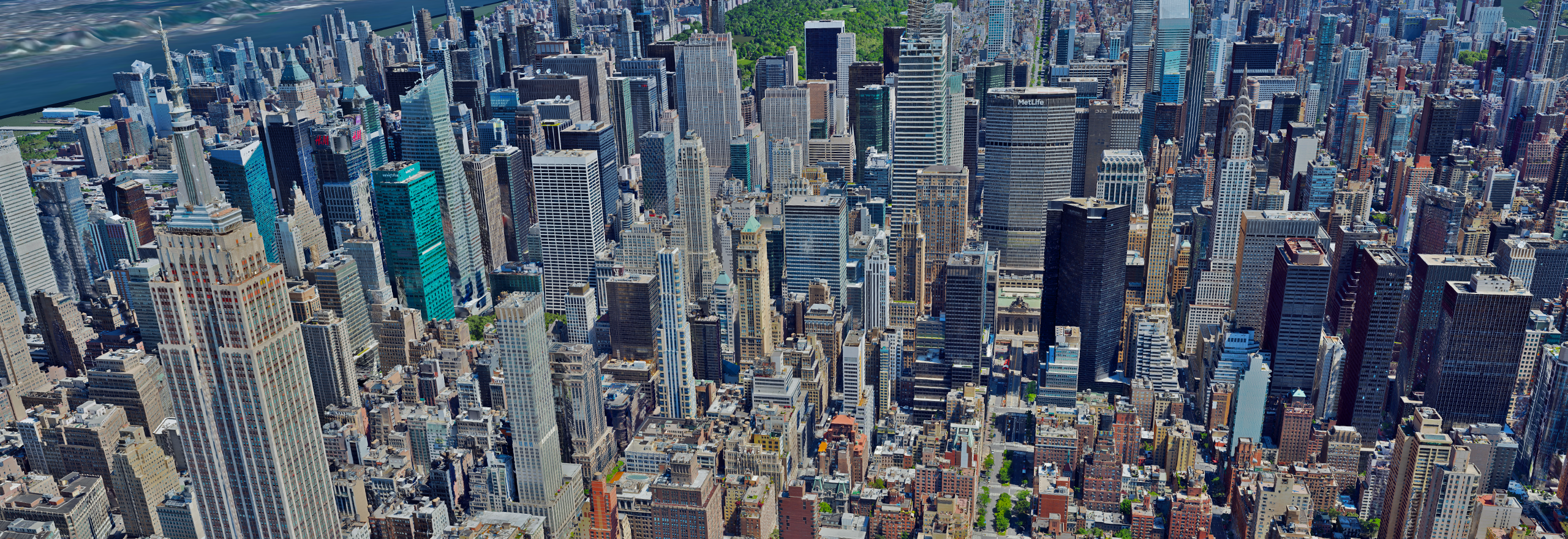 Digital overlay of a major city as seen from above