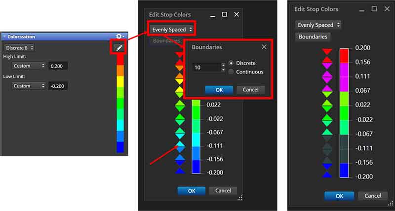 Custom colour bar settings in Inspire