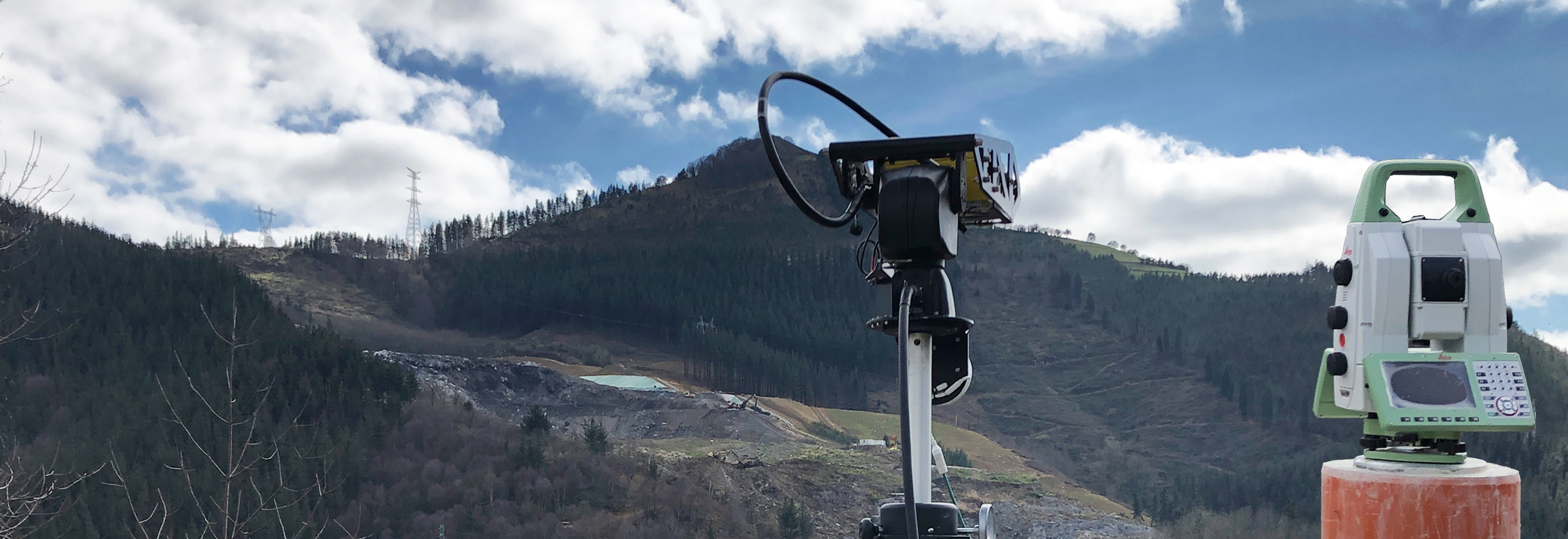 radar and total station for environmental landslide monitoring