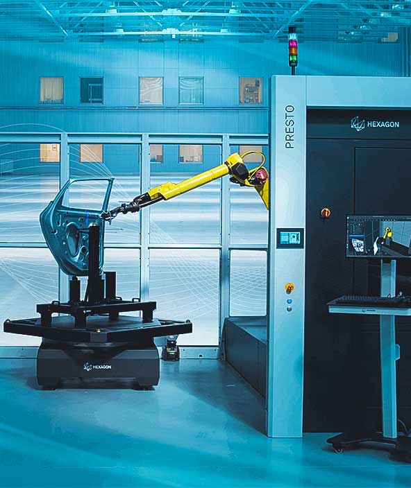 Image of The PRESTO automated 3D inspection cell on the manufacturing floor