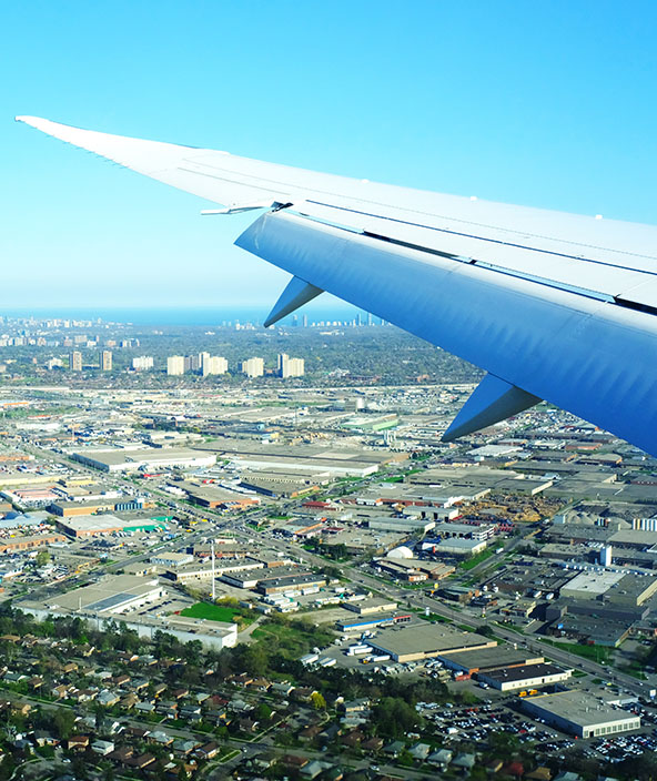 View out of airplane window