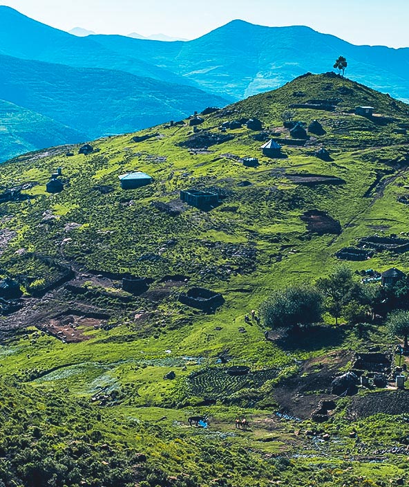 Lesotho mountainside in southern Africa