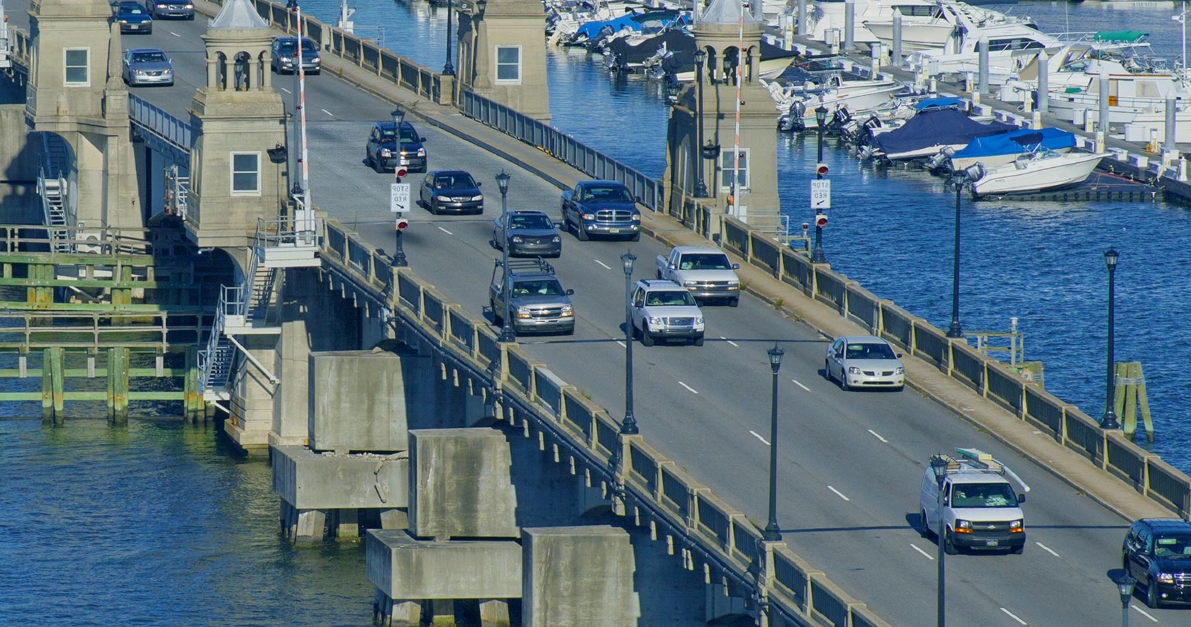 cars on bridge